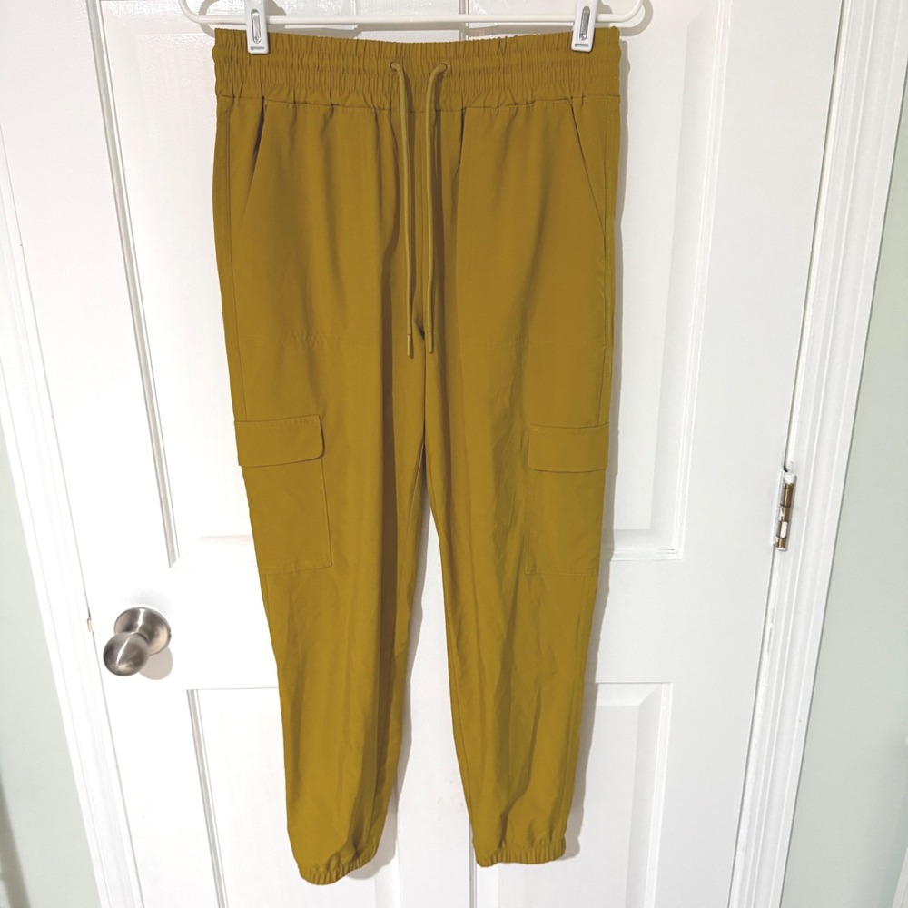 Old Navy StretchTech Cargo Joggers 2 Pack Brown Mustard Yellow Womens Small - Picture 5 of 7